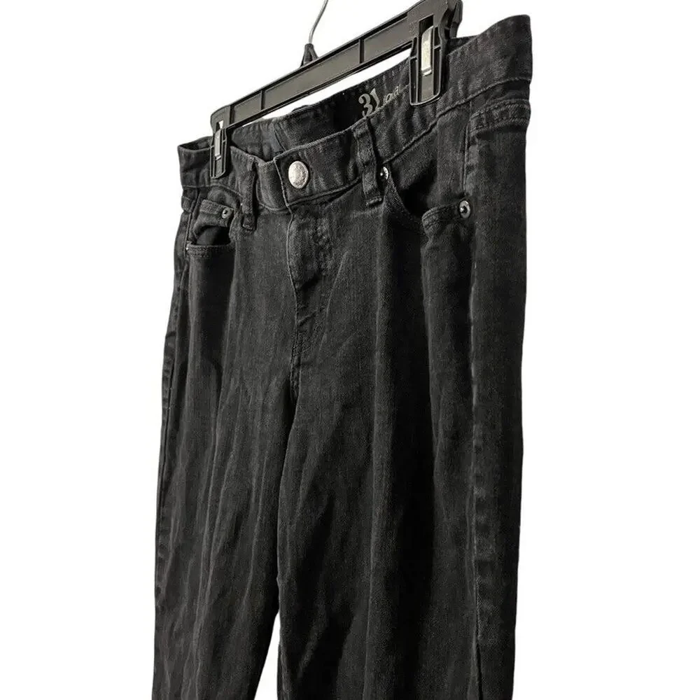 J Crew Womens Bootcut Boot Cut Black Wash Mid Rise Stretch Jeans sz 31 x 32